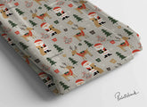 Christmas Tree Santa Printed Fabric For Baby